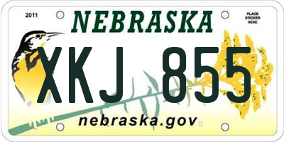 NE license plate XKJ855