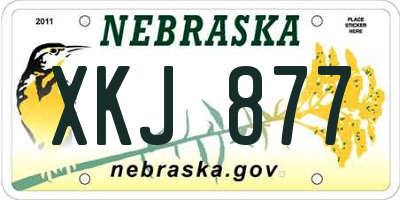 NE license plate XKJ877