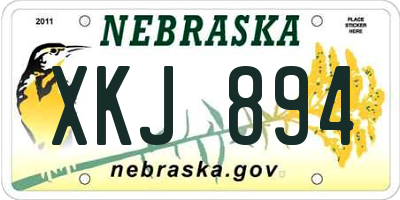 NE license plate XKJ894