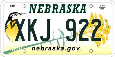 NE license plate XKJ922