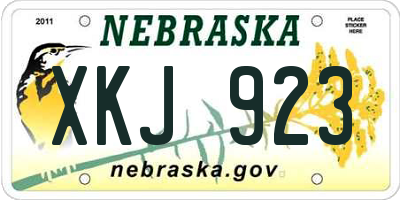 NE license plate XKJ923