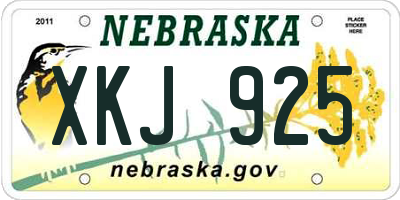 NE license plate XKJ925
