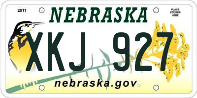 NE license plate XKJ927