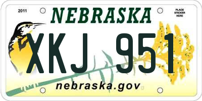 NE license plate XKJ951