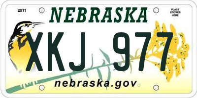 NE license plate XKJ977