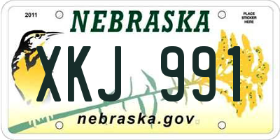 NE license plate XKJ991