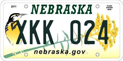 NE license plate XKK024