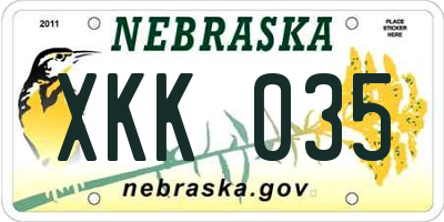 NE license plate XKK035