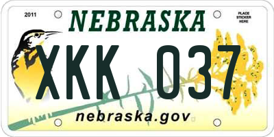 NE license plate XKK037