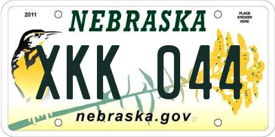 NE license plate XKK044