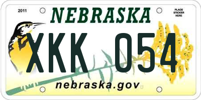 NE license plate XKK054