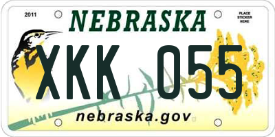 NE license plate XKK055