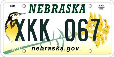 NE license plate XKK067