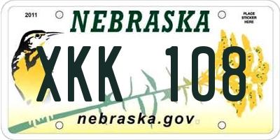 NE license plate XKK108
