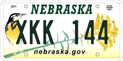NE license plate XKK144