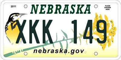 NE license plate XKK149