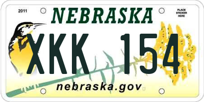 NE license plate XKK154