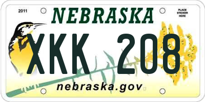NE license plate XKK208