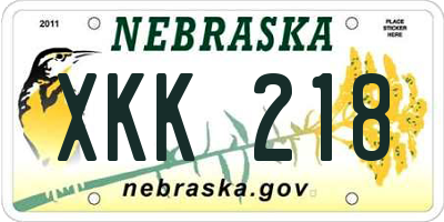 NE license plate XKK218