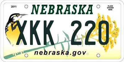 NE license plate XKK220