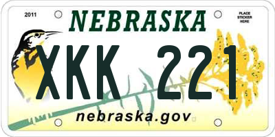 NE license plate XKK221