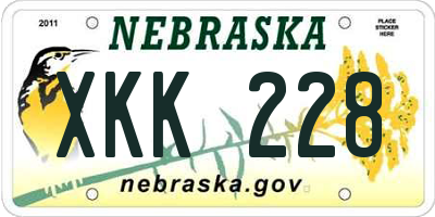 NE license plate XKK228
