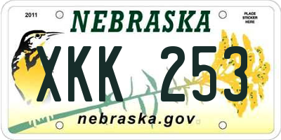 NE license plate XKK253
