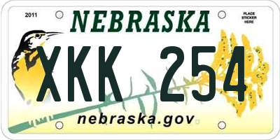 NE license plate XKK254