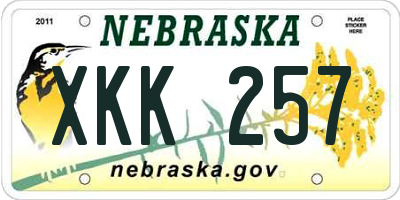 NE license plate XKK257