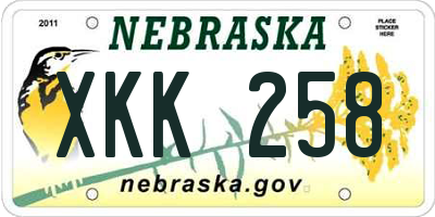NE license plate XKK258