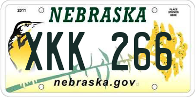 NE license plate XKK266