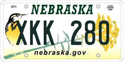 NE license plate XKK280