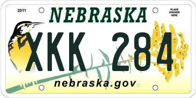 NE license plate XKK284