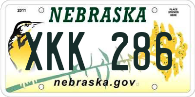NE license plate XKK286