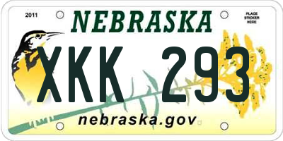 NE license plate XKK293