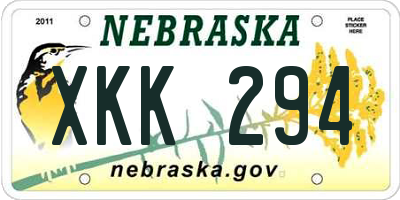 NE license plate XKK294