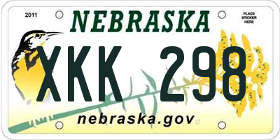 NE license plate XKK298