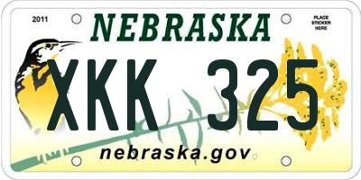NE license plate XKK325