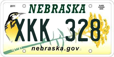 NE license plate XKK328