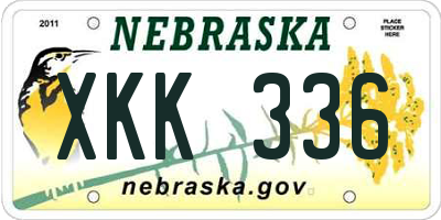 NE license plate XKK336