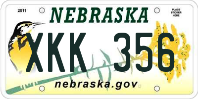 NE license plate XKK356
