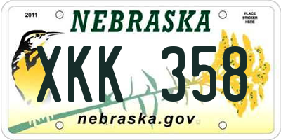 NE license plate XKK358
