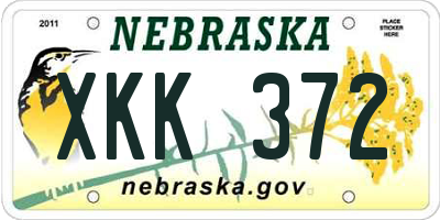 NE license plate XKK372