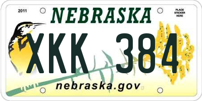 NE license plate XKK384
