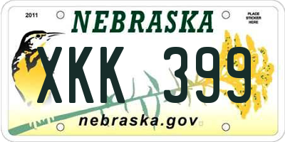 NE license plate XKK399