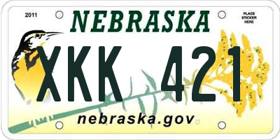 NE license plate XKK421