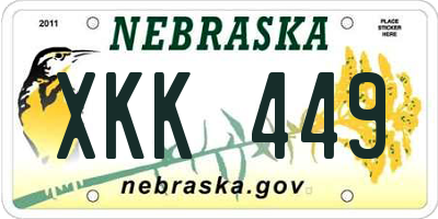 NE license plate XKK449