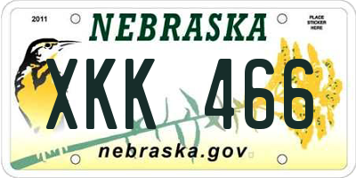 NE license plate XKK466