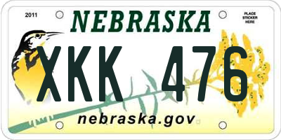 NE license plate XKK476