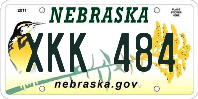 NE license plate XKK484
